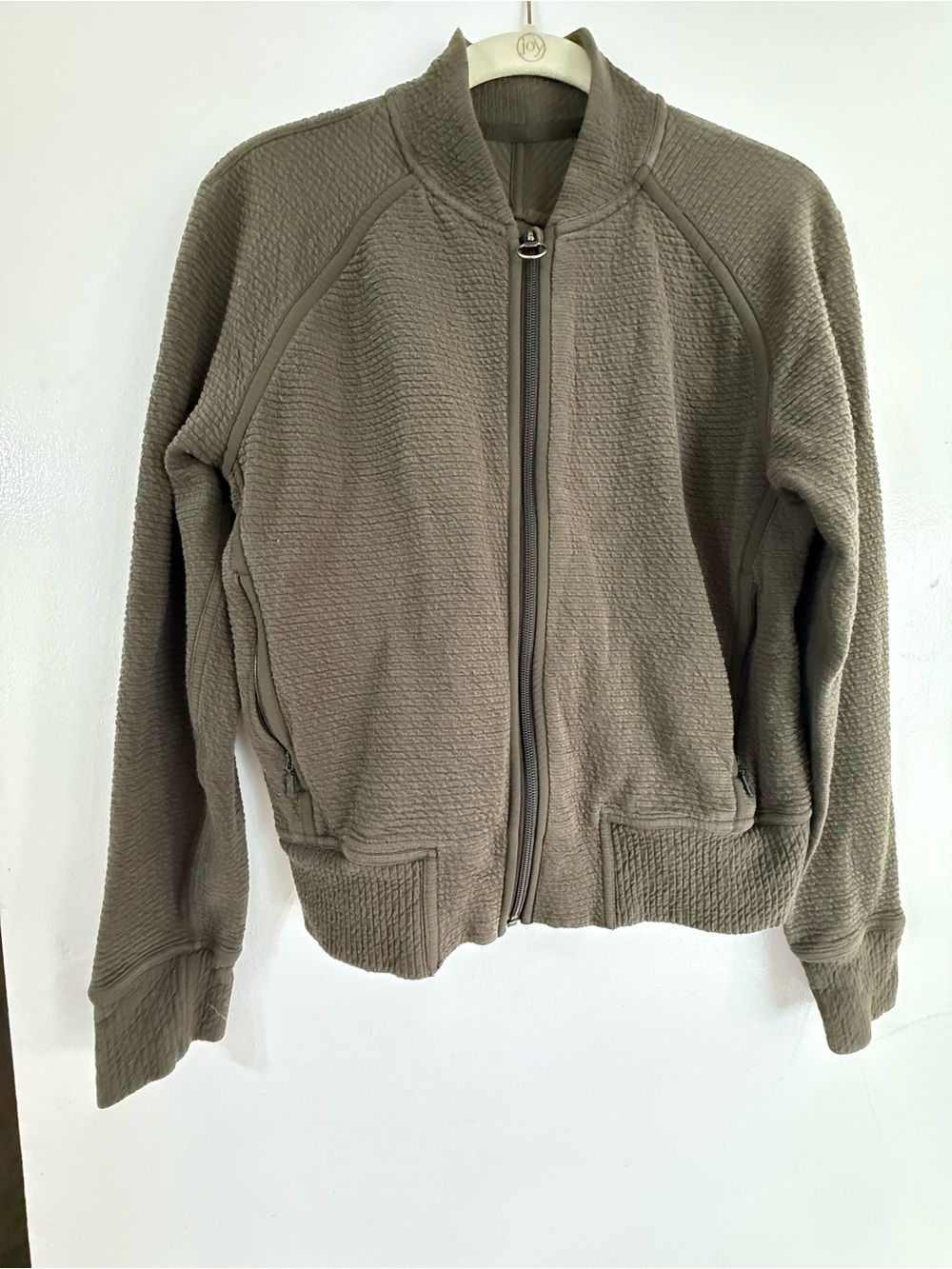 lululemon athletica Olive Green Textured Bomber Jacket